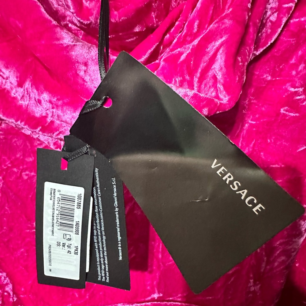 Versace Biggie Medusa cropped velvet hoodie size 42 New with tags - Picture 10 of 10